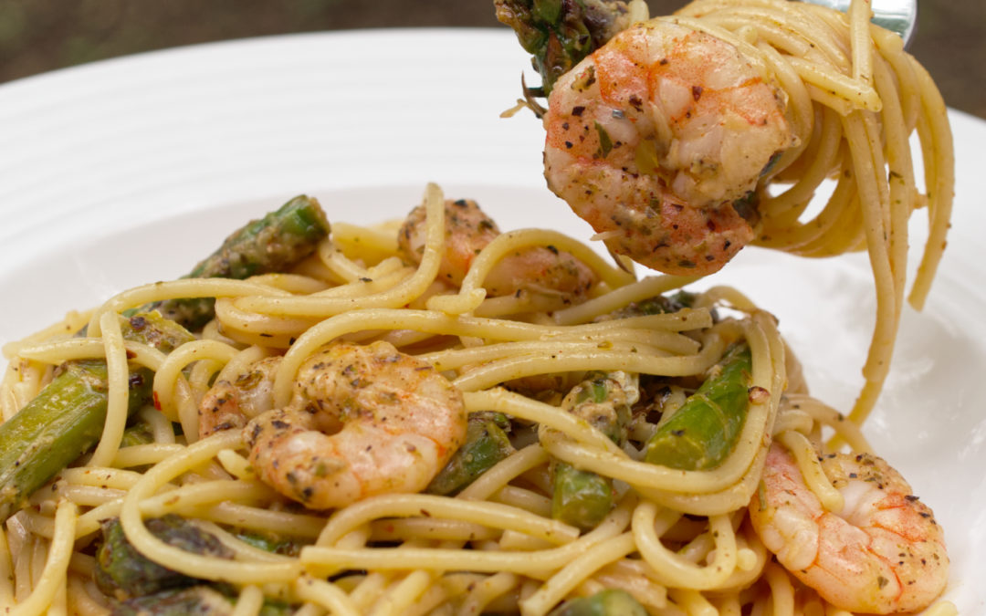 ASPARAGUS & PRAWN PASTA